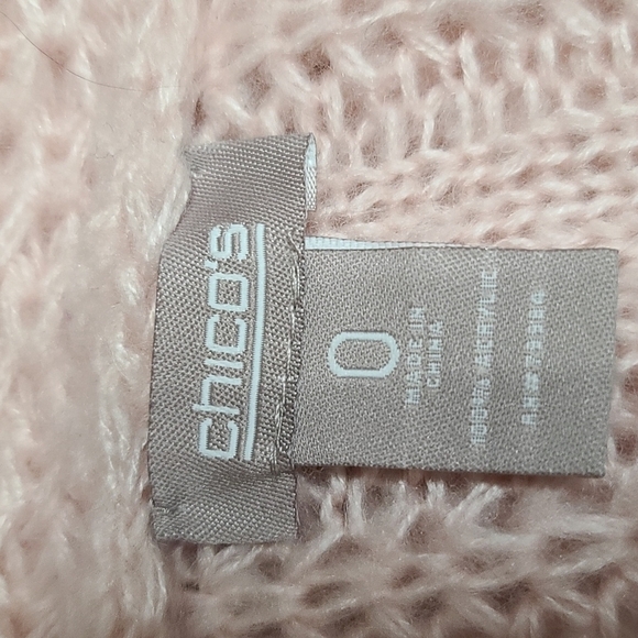 Chico's Crocheted Look Sweater Vest Cardigan Peachy Pink Size Chico's 0/L/12 EUC - Picture 5 of 6